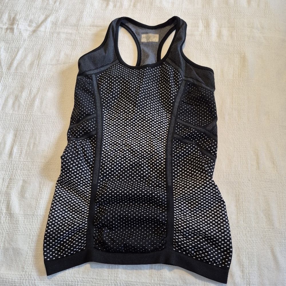 Athleta women's size Small black, gray & white tank top VGUC